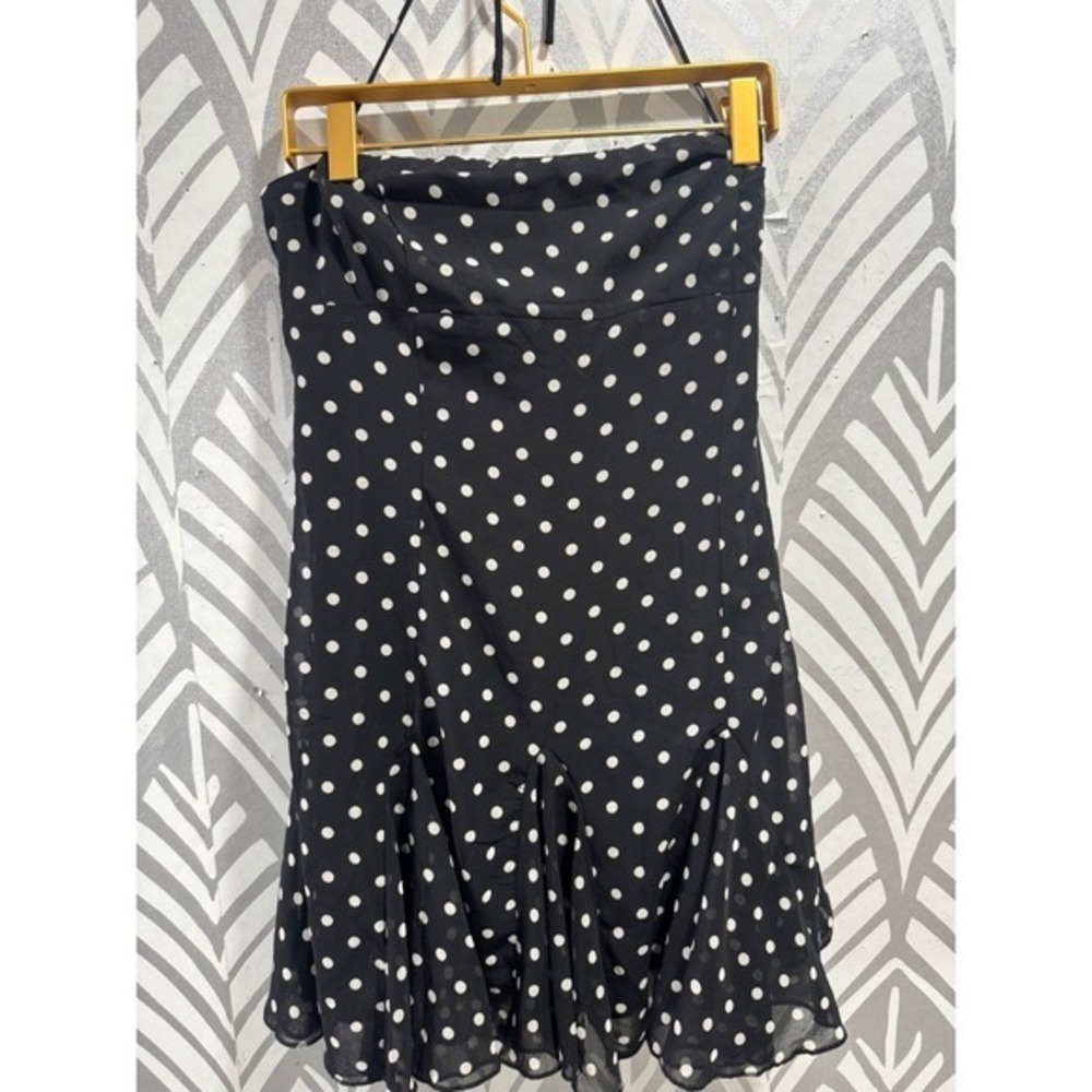 Princess Polly Polka Dot Halter Mini Dress Black White Ruffle Hem US 4 - Picture 6 of 8